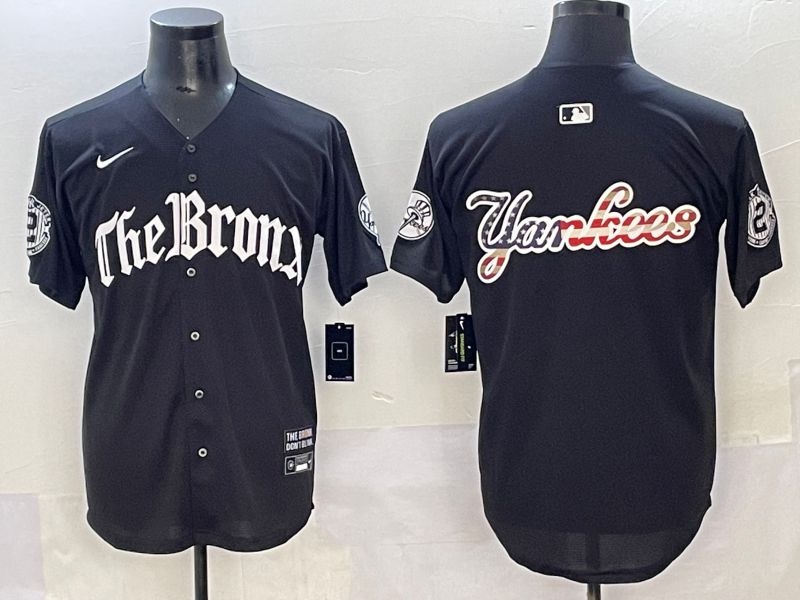 Men 2025 New York Yankees Blank Black Five generations Joint Name Nike MLB Jersey style 6->new york yankees->MLB Jersey
